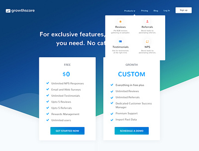 GrowthScore pricing page branding photoshop pricing page saas website ui ux design website design