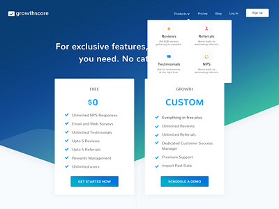 GrowthScore pricing page