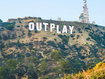 Outplay Hollywood sign style film hills hollywood holywood los angeles mountain outplay saas sign studio