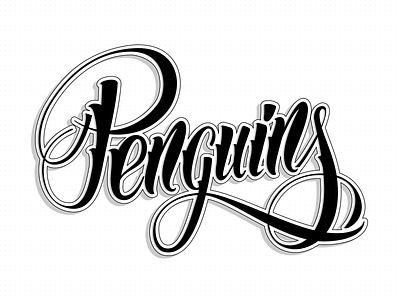 Penguins caligraphy handletter handmade ink letter lettering logo typo typography