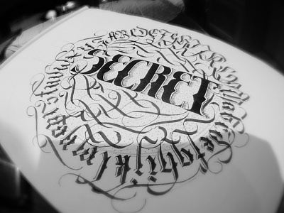 Secret caligraphy handletter handmade ink letter lettering logo typo typography