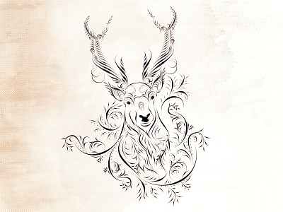 deer- calligraphy
