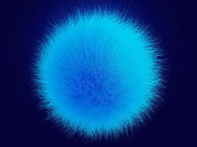 Furry 3d animation blender blue cgi fur particles