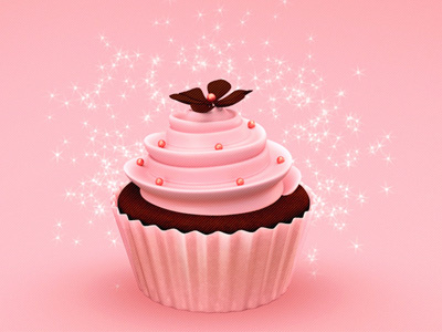 Vibe Cupcake 3d blender cake pink visualisation