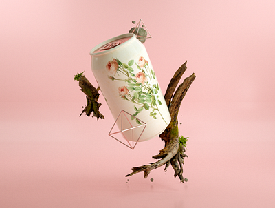 Canned Flora 3d 3d art 3d artist art branding c4d can design illustration octanerender pink