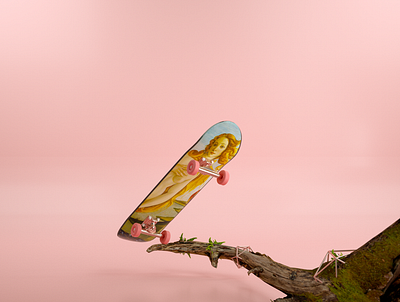 Slide of Venus 3d 3d art 3d artist art branding clean design illustration mood pink skate skateboard vapor vaporwave web