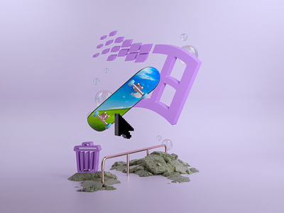 'Windows 2095' 3d 3d art 3d artist art branding calm clean design illustration purple vaporwave windows