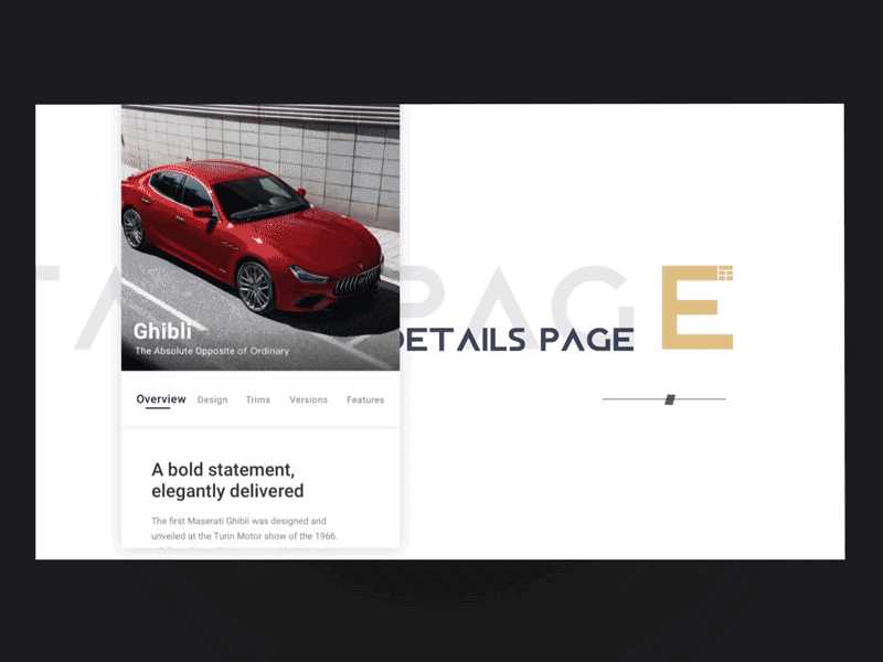 Combine dynamic effects and transitions to show cool effects ui ux 动效 动画 商标 汽车 玛莎拉蒂 设计