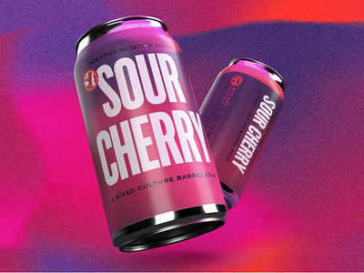 Sour Cherry beer art beer can beer label bold type branding fun packaging psychedelic