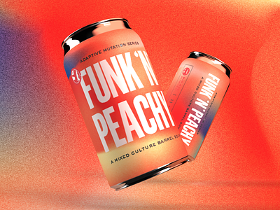 Funk N Peachy beer beer art beer label beercan blue funk orange peach psychedelic