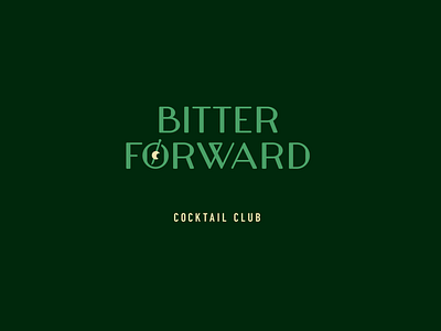Bitter Forward Branding bitter brand branding cocktail cocktails forward green greens logo skewer