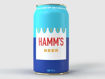 Hamm’s Beercan redesign 3d beer beercan blue branding design packaging