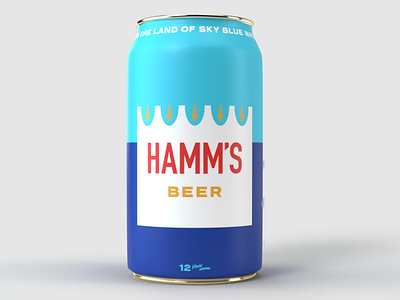 Hamm’s Beercan redesign 3d beer beercan blue branding design packaging