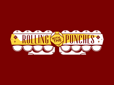 Rolling with the punches bling brand fist logo punch ring rolling type typography wordmark