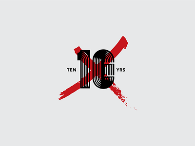 10 ten X 10 black brand branding logo red ten type typography white