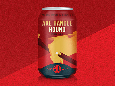 Axe Handle Hound ale axe beer can folklore hound label lore minnesota nisswa red