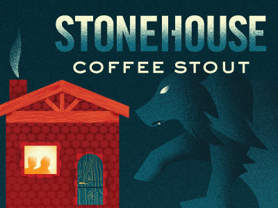 Stonehouse Coffee Stout Illustration beer cabin can cat coffee folklore label lore minnesota nisswa stout wolf