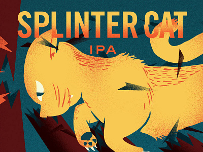 Splinter Cat Illustration beer can cat folklore ipa label lore minnesota nisswa splinter