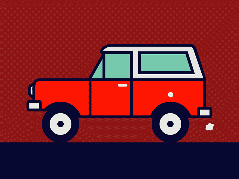 1967 Bronco animation bronco drive illustration red