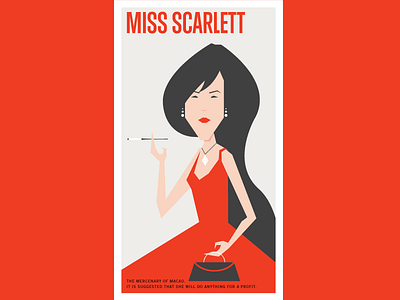 Miss Scarlett clue illustration red scarlett