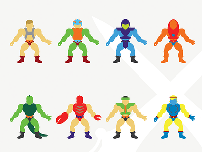 He-man 02 action figures colorful illustrations