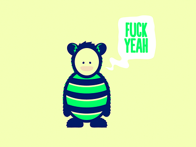 Fuck Yeah bear suit fun illustration swearing