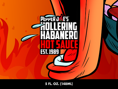 Habenero Hot Sauce fire habanero heat hollering hot hotsauce packagedesign pepper