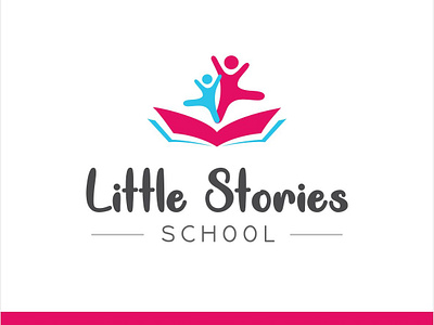 Logo iconography kids little stories logo school typography