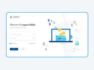 Legacy Wallet ui design uiux website website home page