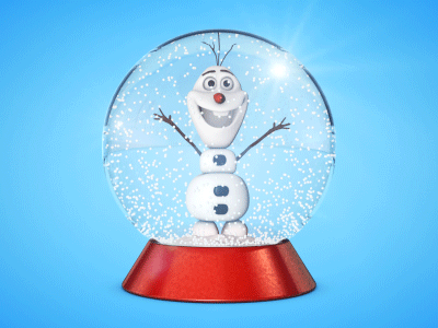 Olaf 3d christmas gif loop olaf snow snow sphere