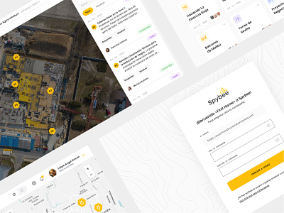 SpyBee Platform architectural design architectural visualization architecture bee dashboard drone drone logo drones engineering geographic map mapping platform spy yellow