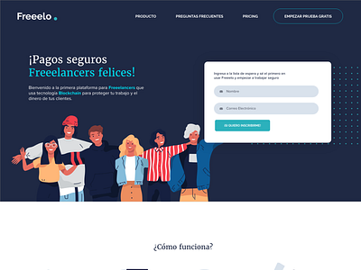 Freeelo Landing Page blockchain free freebie freelance freelancer freelancing jobs searcher work