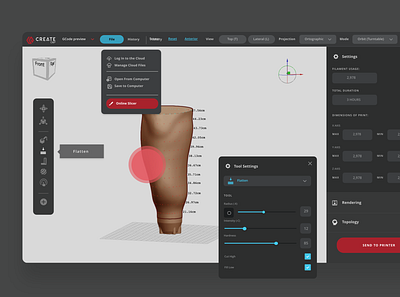 3d Printing for Prosthetics Software 3d 3d animation 3d printing interface prosthethics software ui