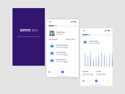 OmniBNK Mobile Concept bank dashboard fintech loading omnibnk products splash