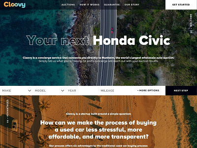 Homepage Hero & Brand Exploration - Car Concierge Service blue branding color contemporary grid modern orange ux-ui web