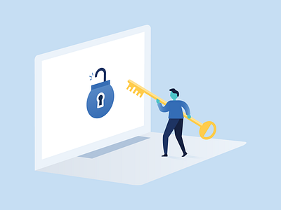 Have you locked it? cybersecurity illustration illustration design key lock vector