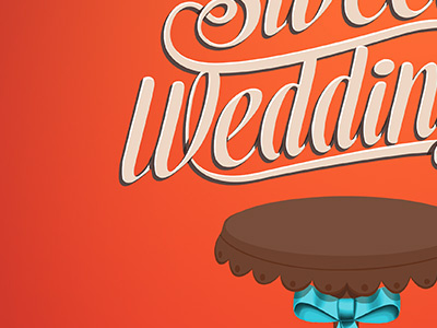 SW|Logo cake logo orange ribbon sugar wedding