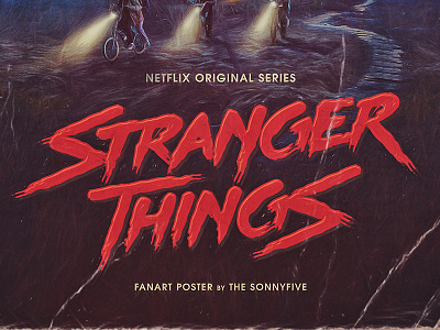 Stranger Things logo & poster 80s fanart netflix newretrowave retro series strangerthings thesonnyfive