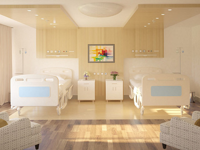 Patient's room - Hospital interior shot - 3dmax 3dsmax design interior interior design vray
