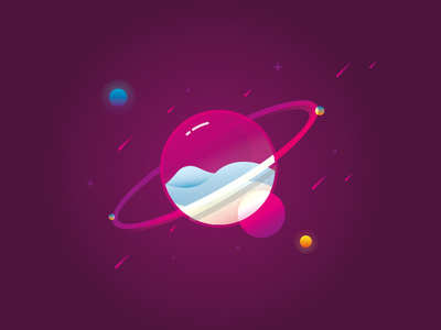 1st brenttton design dribbble fantastic planet first gradients illustration illustrator art planet shot vector