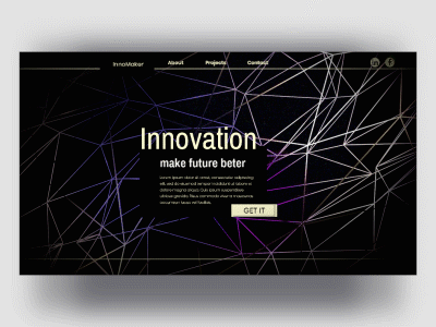 Innovation ae after effects dark design site digital innovation photoshop uidesign uiux ux webconcept webpage design