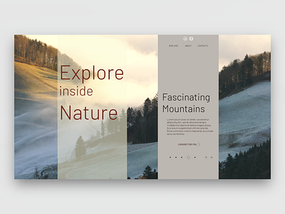 Nature Inspiration photoshop uidesign uiux ux web design website