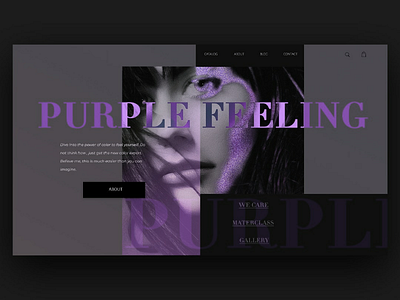 Purple feeling fashion makeup purple typography web design website