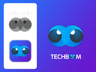 Techboom branding eye goldenratio logo owl tech logo techboom