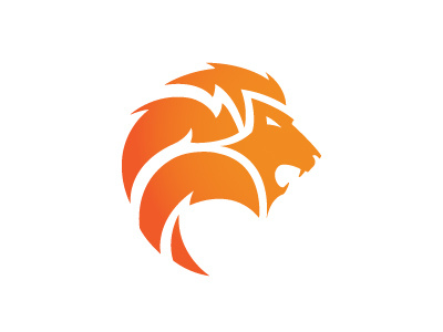 Lion Mascot flame gradient high school lion mascot motion orange profile
