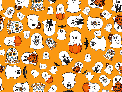 Cute Ghost Repeating Patterns