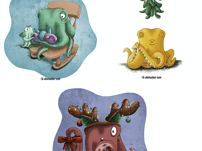 Octopus set 4 childrens illustration illustration kidlit octopus procreate