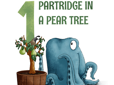 Partridge In A Pear Tree childrens illustration illustration kidlit octopus procreate