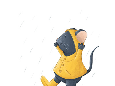 Rainy Day childrens illustration illustration kidlit mouse procreate rainy day