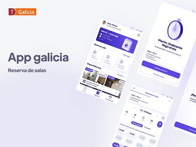 App - Reserva de salas banco galicia bank reservation ui user experience ux design